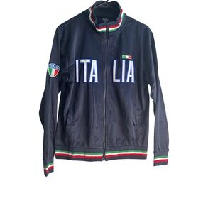 Star Venezia Italia Track Jacket Mens Medium Navy Blue Full Zip Embroidered NWT